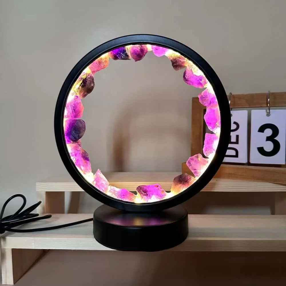 Tranquil Sleep: Amethyst Crystal Halo Night Light for Peace and Anxiety Relief