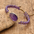 Tranquility and Intuition Amethyst Double Layer Braided Bracelet