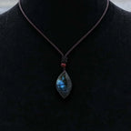 Natural Labradorite Pendant Necklace: Mystical Spectrolite for Intuition & Protection
