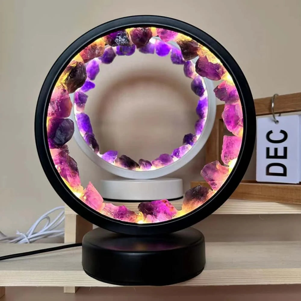 Tranquil Sleep: Amethyst Crystal Halo Night Light for Peace and Anxiety Relief