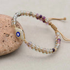 Rainbow Fluorite Evil Eye Bracelet: Clarity & Protection Talisman