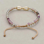 4mm Natural Fluorite Infinity Braided Bracelet - Stone of Mental Clarity