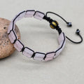 Unisex 10mm Square Rose Quartz Braided Bracelet