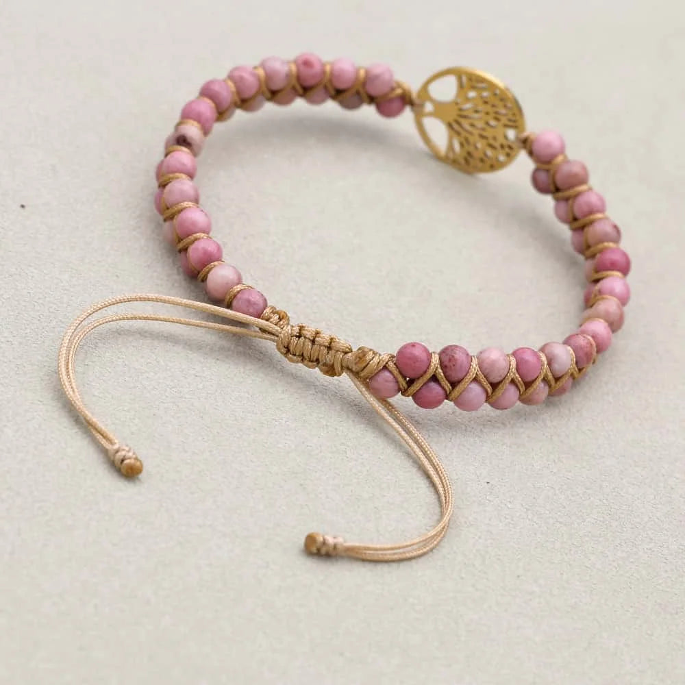 Rhodonite Tree of Life Bracelet: Love & Emotional Healing Talisman