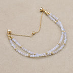 Handmade 3mm Faceted Opal Double-Layer Bracelet with Magnetic Clasp