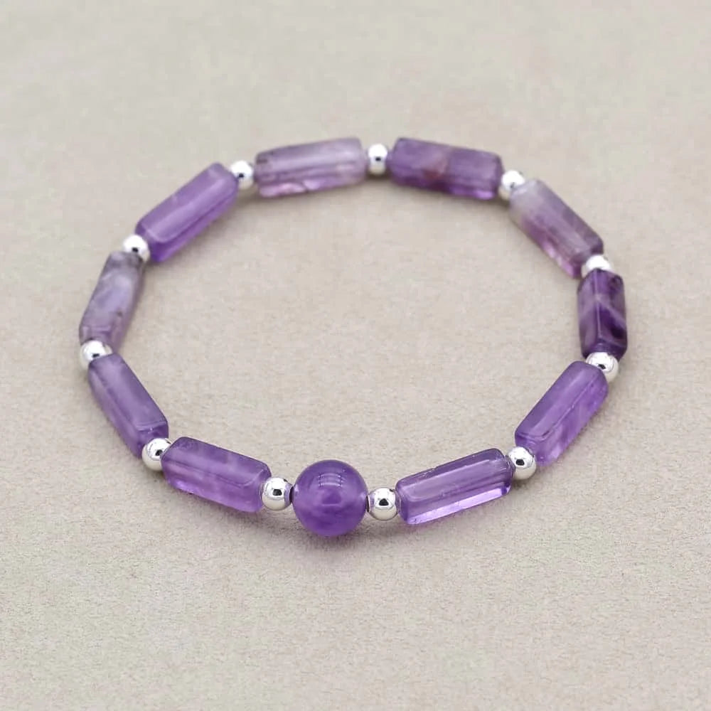 Amethyst Wisdom Bracelet Set: Serenity & Protection Trio (3 PCS)