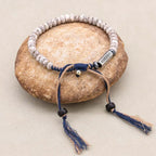 Peace and Wisdom Star Moon Bodhi Seed Six Word Mantra Braided Bracelet