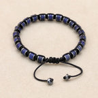 Unisex Lapis Lazuli and Hematite Disc Braided Bracelet