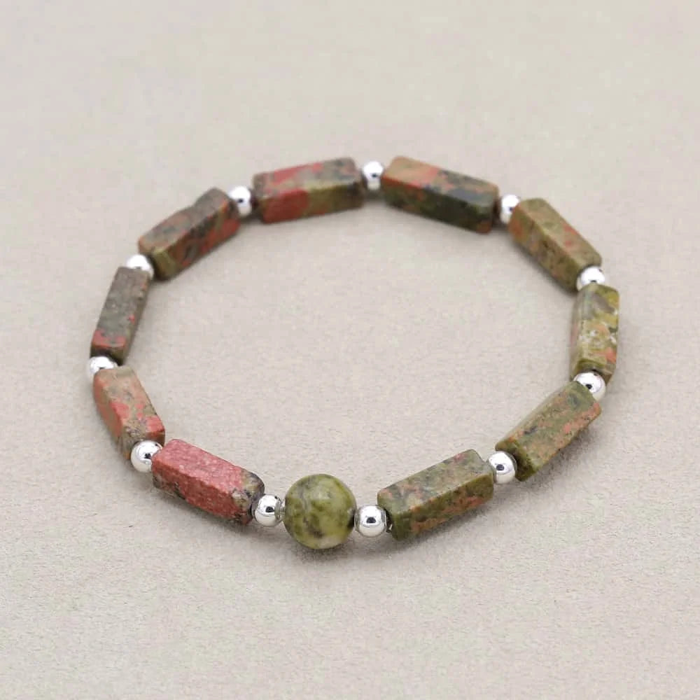 Unakite Harmony Bracelet Set: Balance & Vision Trio (3 PCS)