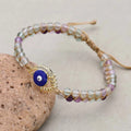 Eyelash Evil Eye Fluorite Bracelet: Intuition & Spiritual Shield