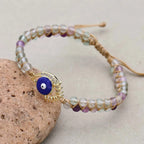 Eyelash Evil Eye Fluorite Bracelet: Intuition & Spiritual Shield