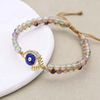 Eyelash Evil Eye Fluorite Bracelet: Intuition & Spiritual Shield