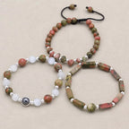 Unakite Harmony Bracelet Set: Balance & Vision Trio (3 PCS)