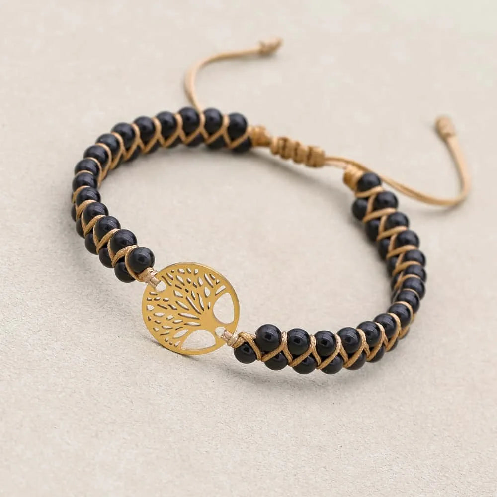Obsidian Tree of Life Bracelet: Protection & Growth Talisman