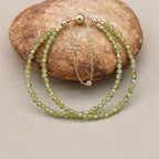 Handmade 3mm Faceted Green Amethyst (Prasiolite) Double-Layer Bracelet