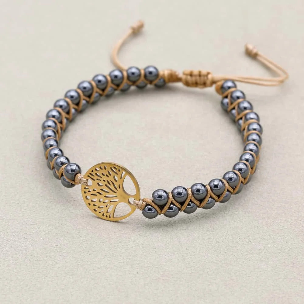 Hematite Tree of Life Bracelet: Grounding & Focus Talisman