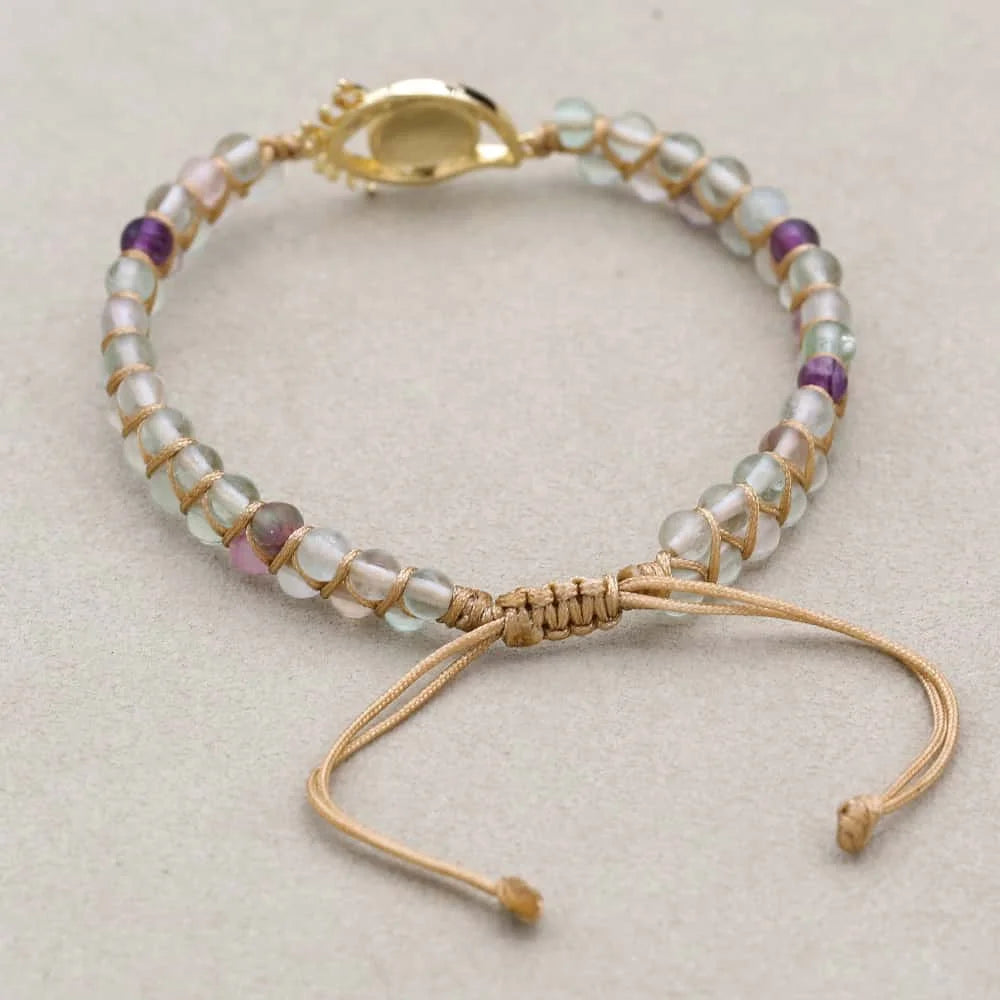 Red Eyelash Evil Eye Fluorite Bracelet: Passion & Protection Talisman