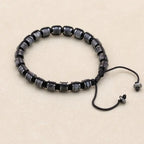 Awaken and Protect: Black Labradorite Hematite Grounding Woven Bracelet