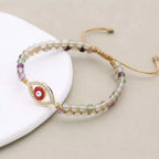 Natural Fluorite Double-Layer Evil Eye Bracelet: Clarity & Protection (Unisex)