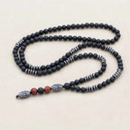 Men's Matte Onyx & Hematite Grounding Necklace: Strength and Inner Balance