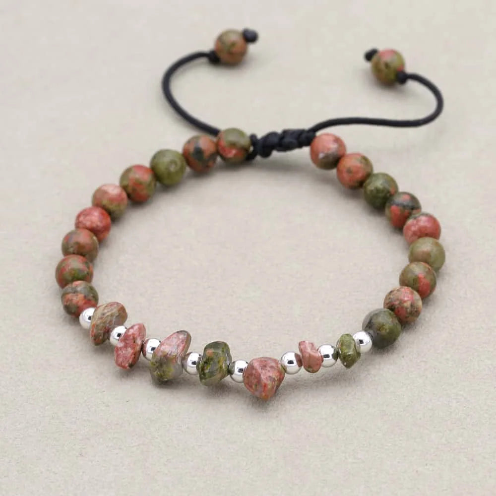Unakite Harmony Bracelet Set: Balance & Vision Trio (3 PCS)