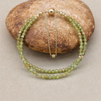 Handmade 3mm Faceted Green Amethyst (Prasiolite) Double-Layer Bracelet