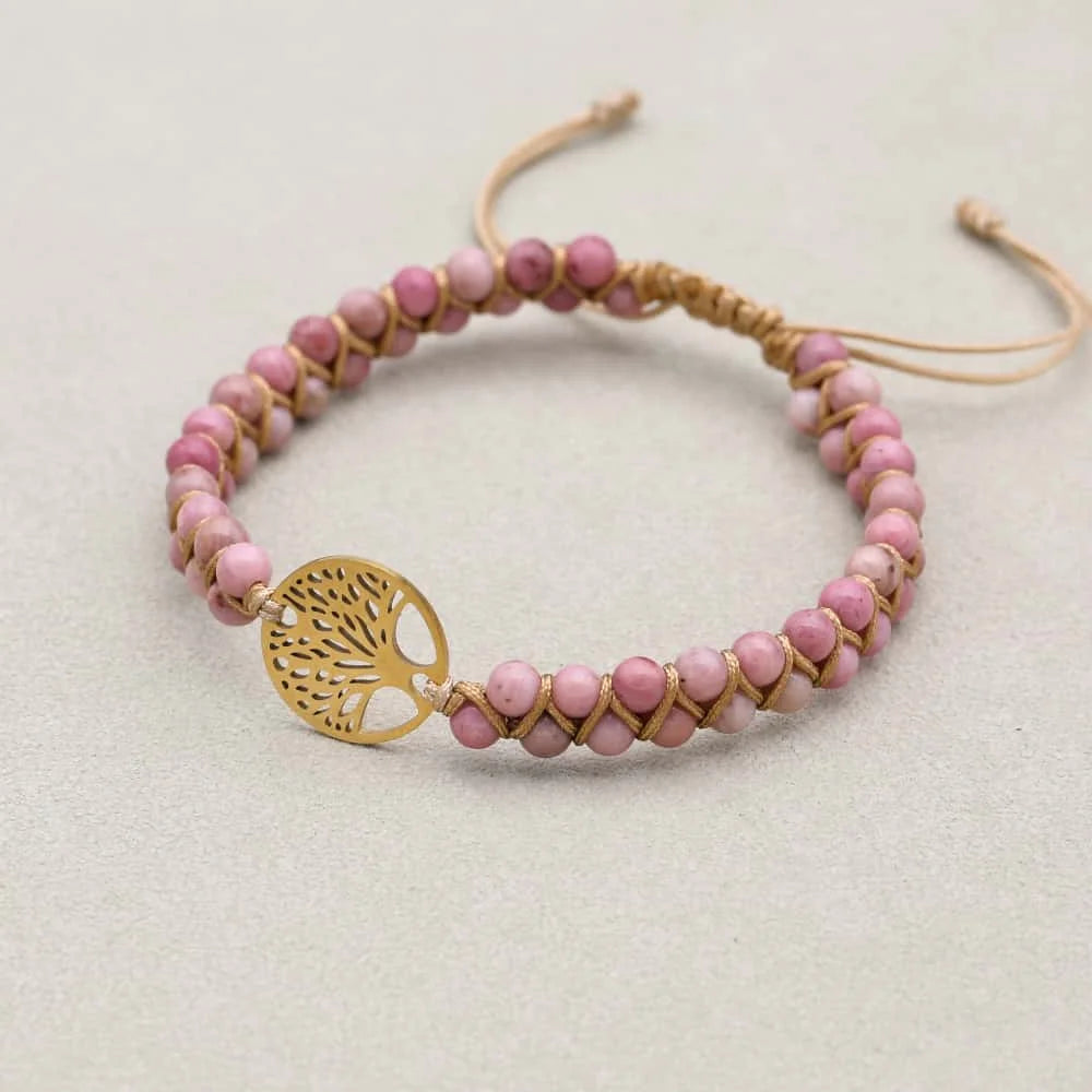 Rhodonite Tree of Life Bracelet: Love & Emotional Healing Talisman